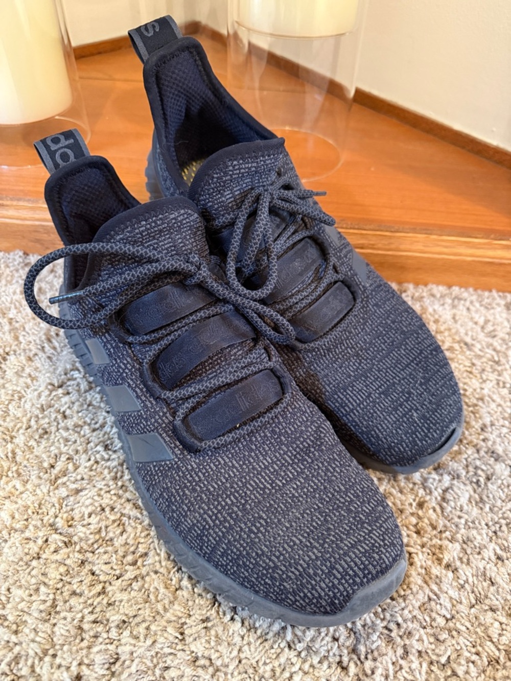 adidas Men’s Navy Knit Lace-Up Athletic Sneakers